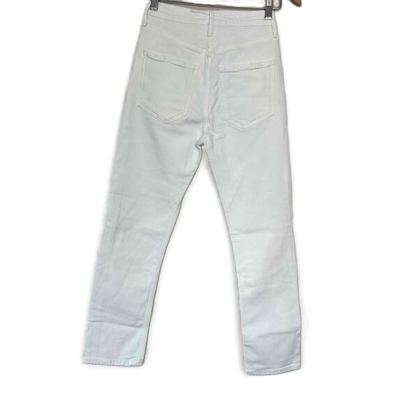 Agolde Size 25 Riley High Rise Straight Leg Jeans White Wash Button Fly - Picture 3 of 12